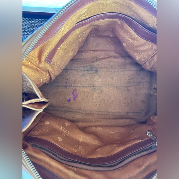 MCM Small Cognac Visetos Boston Bag - Picture 8 of 11